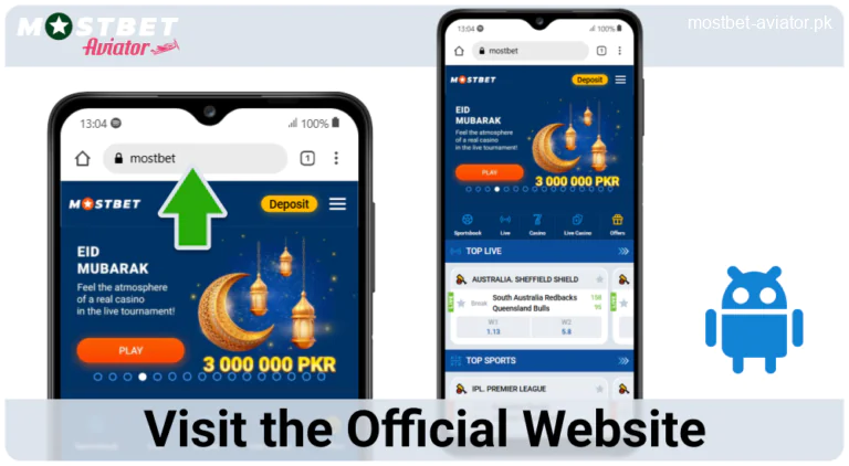 Visit the Mobile Site of Mostbet Aviator PK