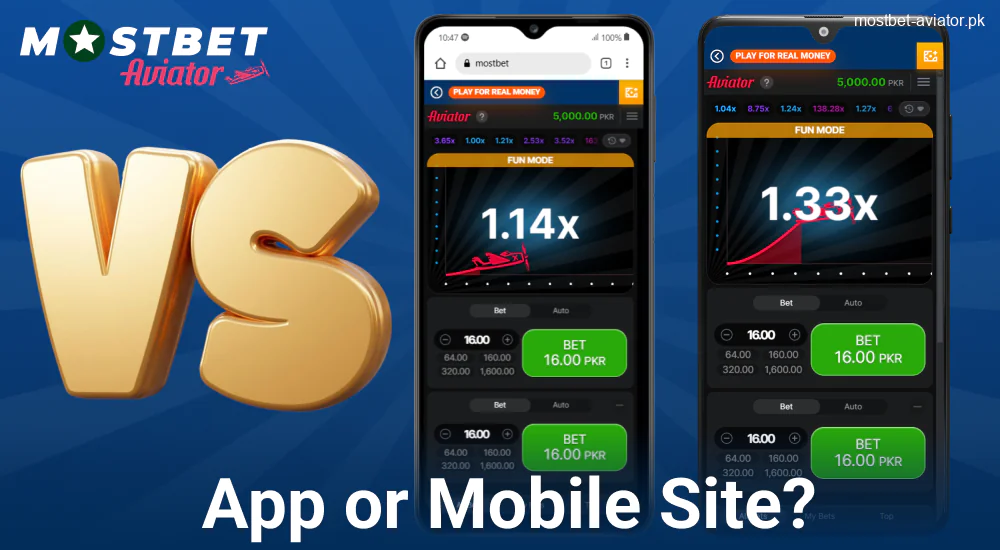 Comparison of the Mostbet Aviator App and Mobile Site in Pakistan