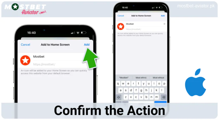Confirm the Action for Mostbet Aviator PK iOS App