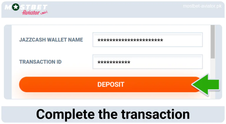 Confirm the Transaction in Mostbet Aviator PK