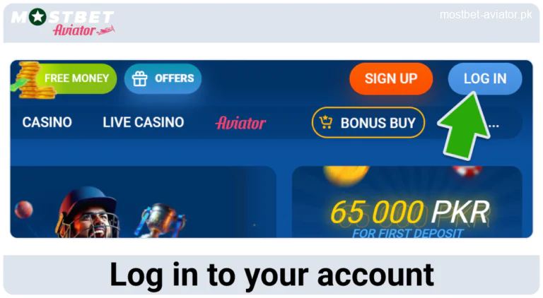 Log in to Mostbet Aviator PK