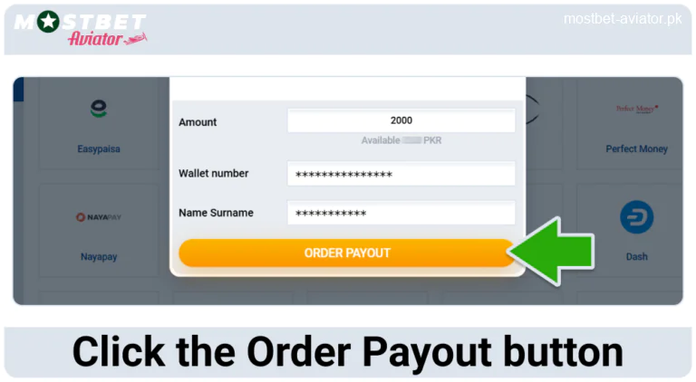 Confirm the Withdrawal in Mostbet Aviator PK
