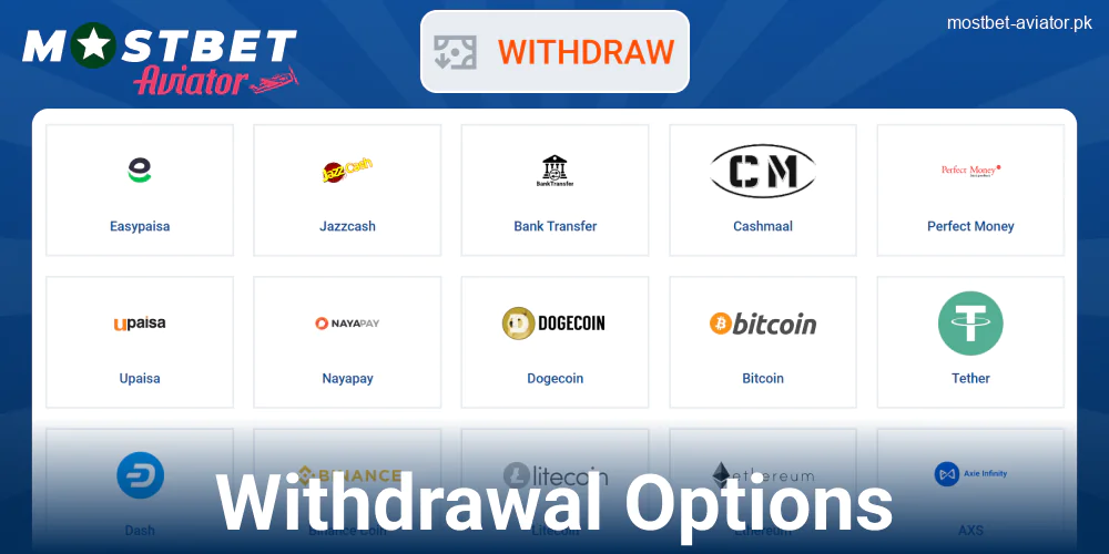 Withdrawal Methods for Mostbet Aviator Pakistanis