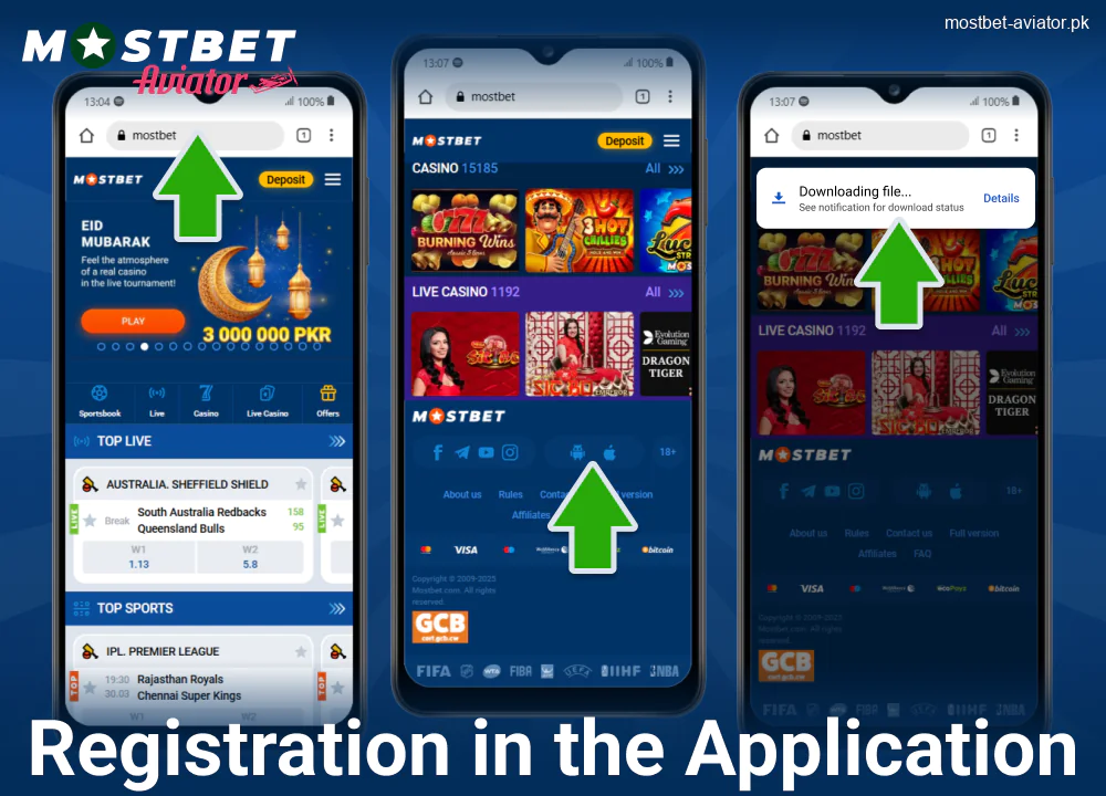 Register in the Mostbet Aviator Pakistan App