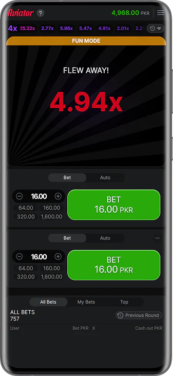 Screenshot of Mostbet Aviator Pakistan loss